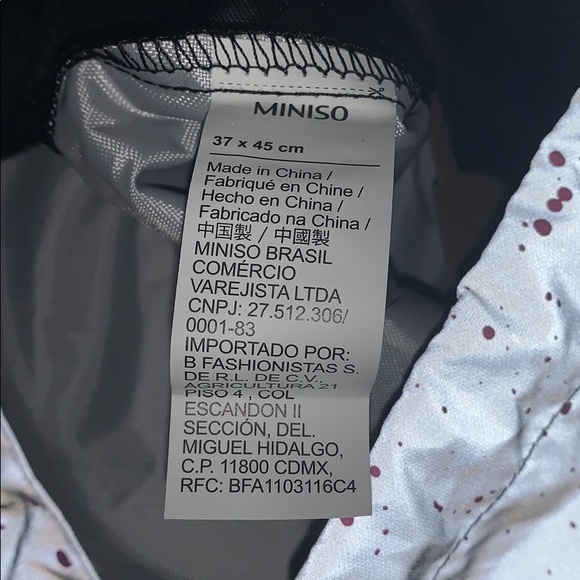 NWOT Miniso Reflective w/ Pink Splatter Backpack - Picture 8 of 9